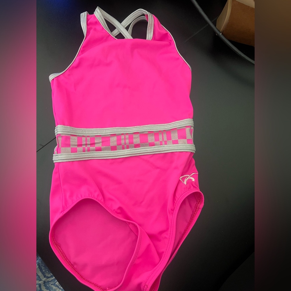 Pink Athletic Leotard with Gray Accents GK